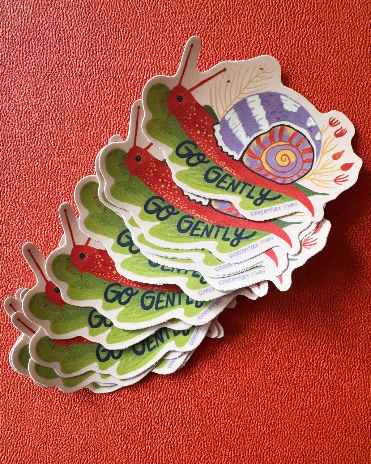 Snail Sticker, Go Gently Sticker, Cute Nature Sticker, Slow Living Gift