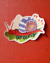 Snail Sticker, Go Gently Sticker, Cute Nature Sticker, Slow Living Gift