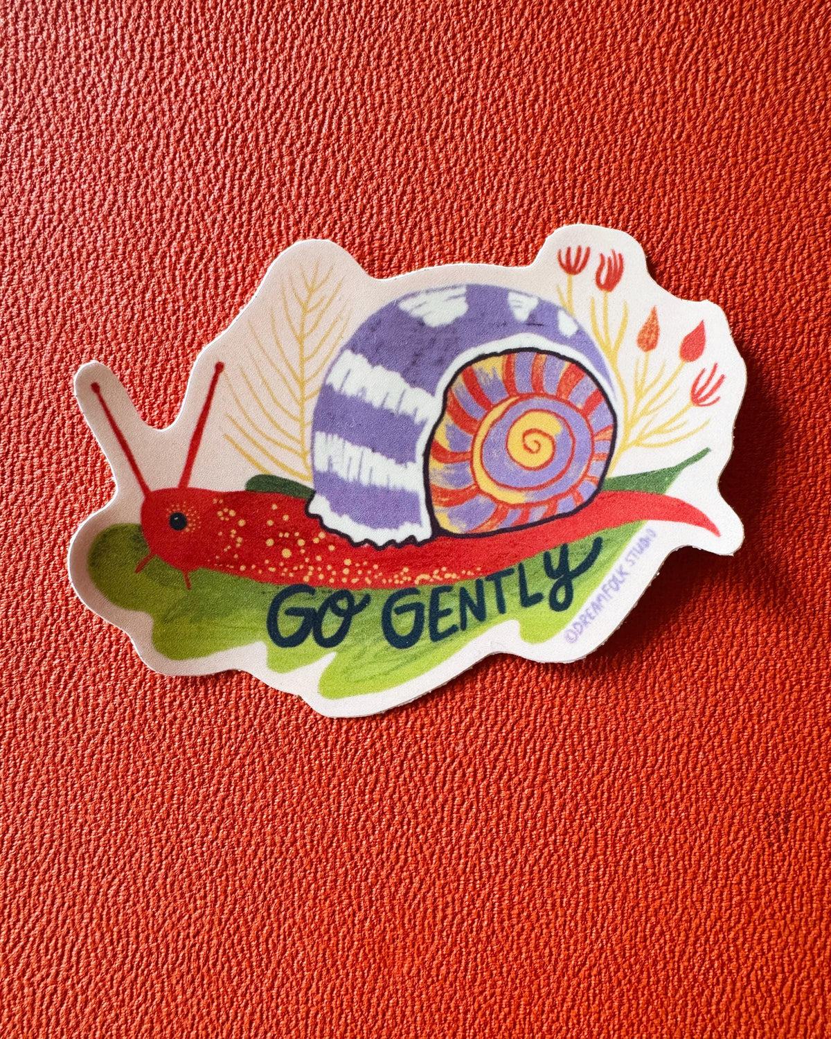 Snail Sticker, Go Gently Sticker, Cute Nature Sticker, Slow Living Gift
