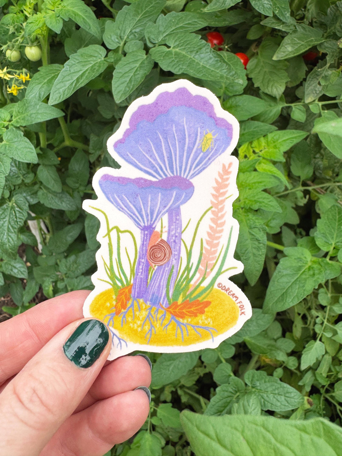 Amethyst Deceiver Mushroom Sticker, Purple Mushroom Art, Woodland Nature Sticker