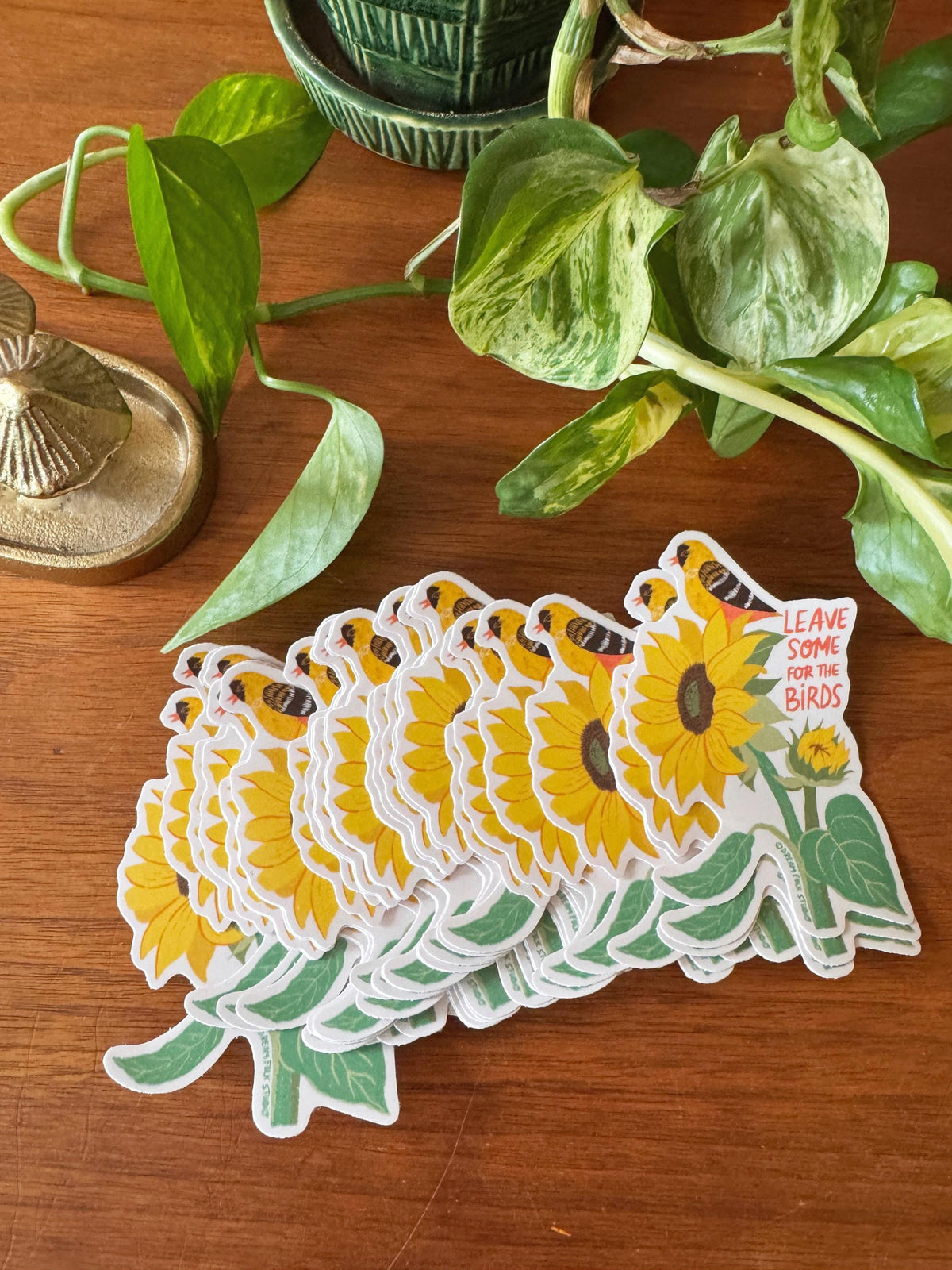 Goldfinch Sticker, Sunflower Sticker, Bird Lover Gift, Nature Garden Sticker