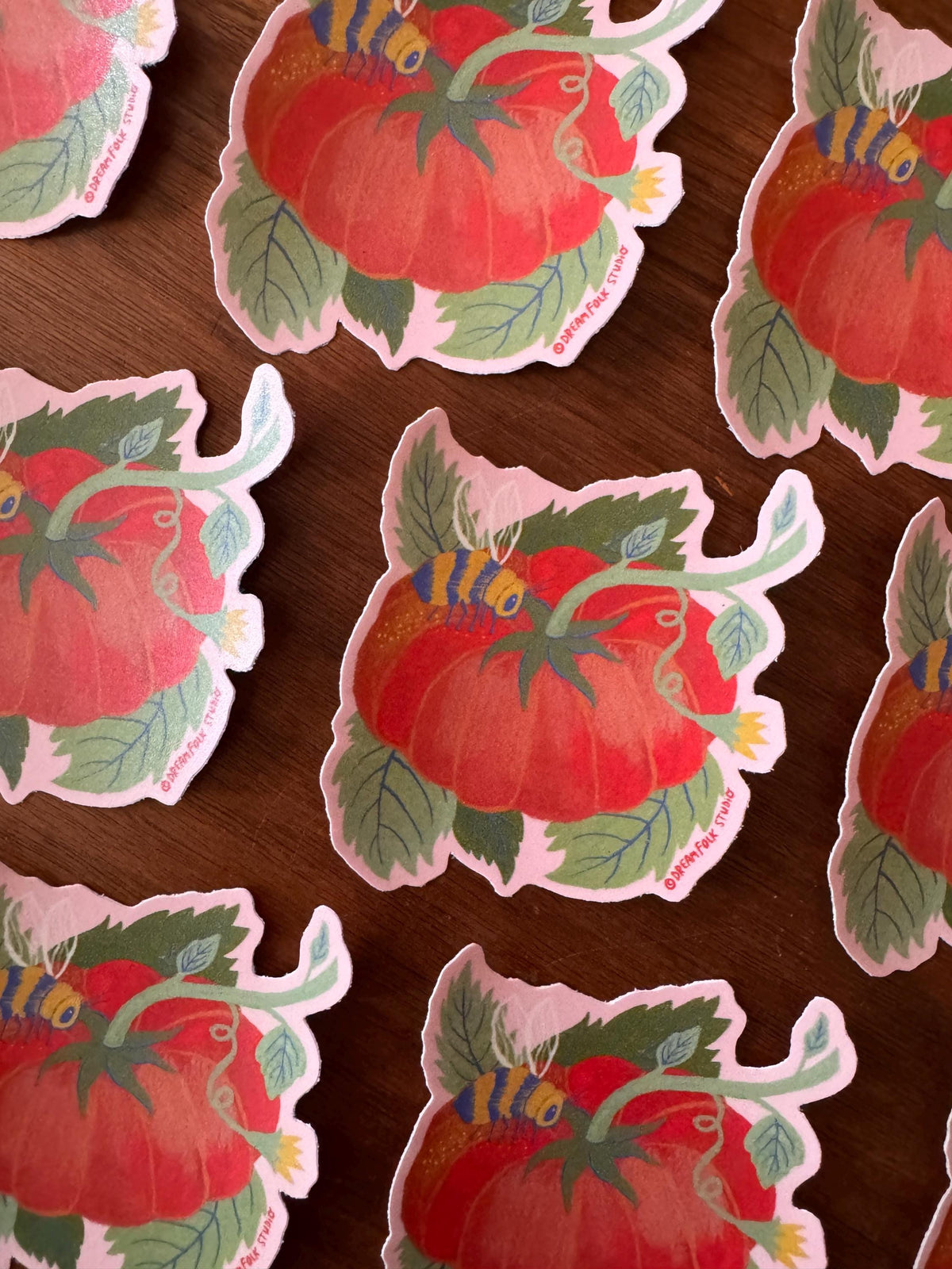 Tomato Sticker, Heirloom Tomato and Bee Sticker, Garden Lover Gift, Botanical Sticker