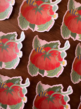 Tomato Sticker, Heirloom Tomato and Bee Sticker, Garden Lover Gift, Botanical Sticker