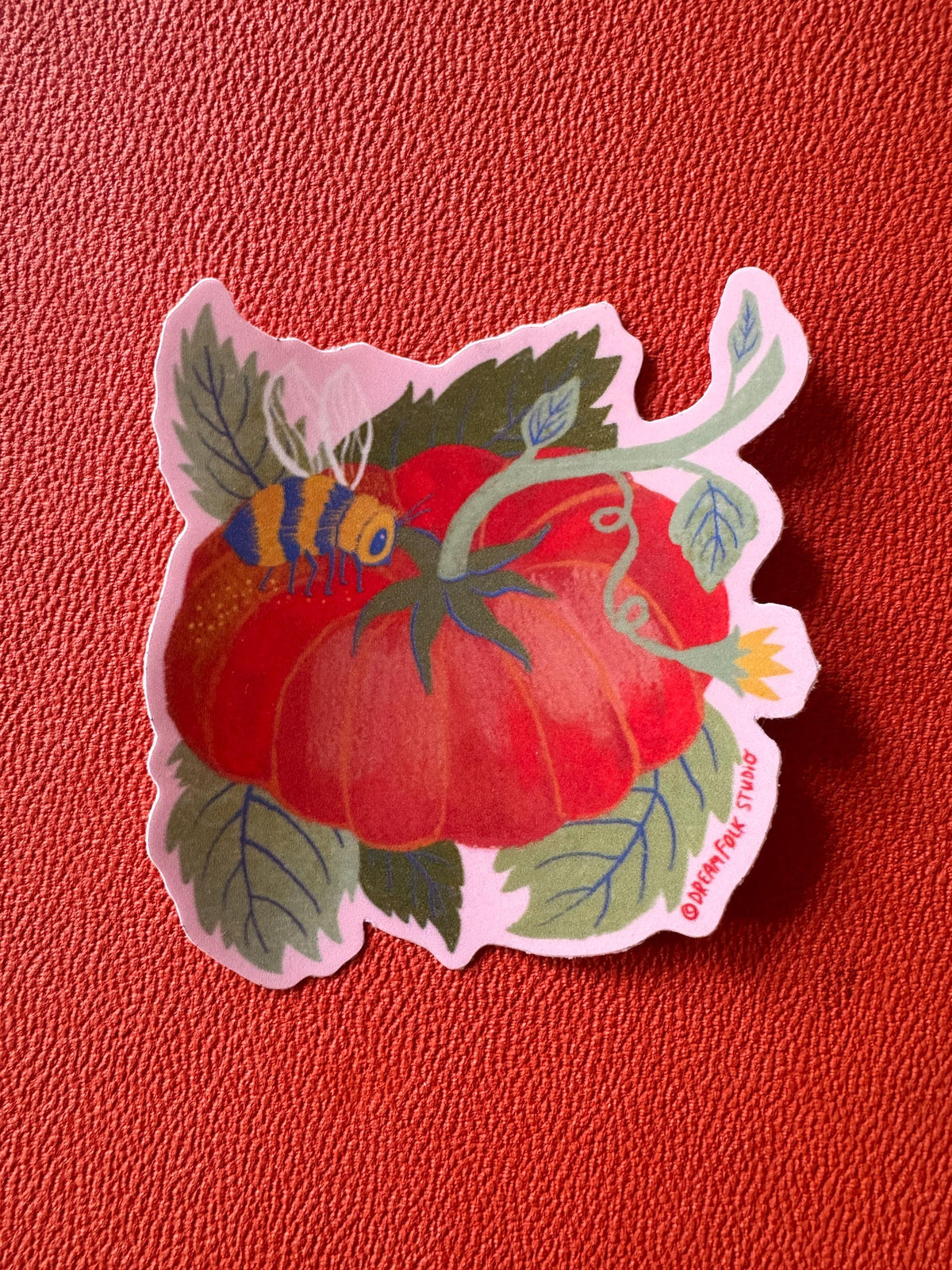Tomato Sticker, Heirloom Tomato and Bee Sticker, Garden Lover Gift, Botanical Sticker