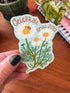 Celebrate Small Joys Sticker, Bee and Daisy Sticker, Positive Nature Sticker