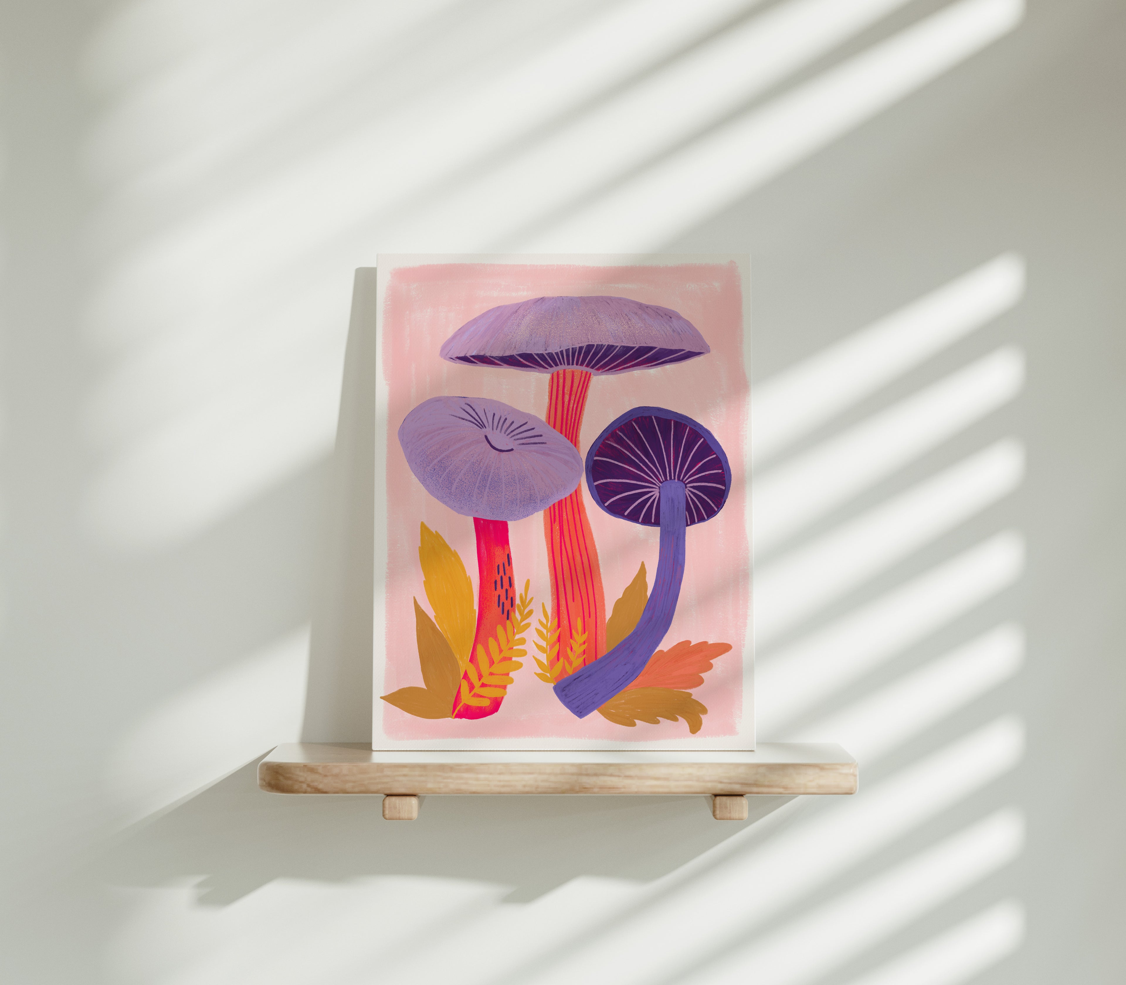 Lavender Mushrooms - Art Print