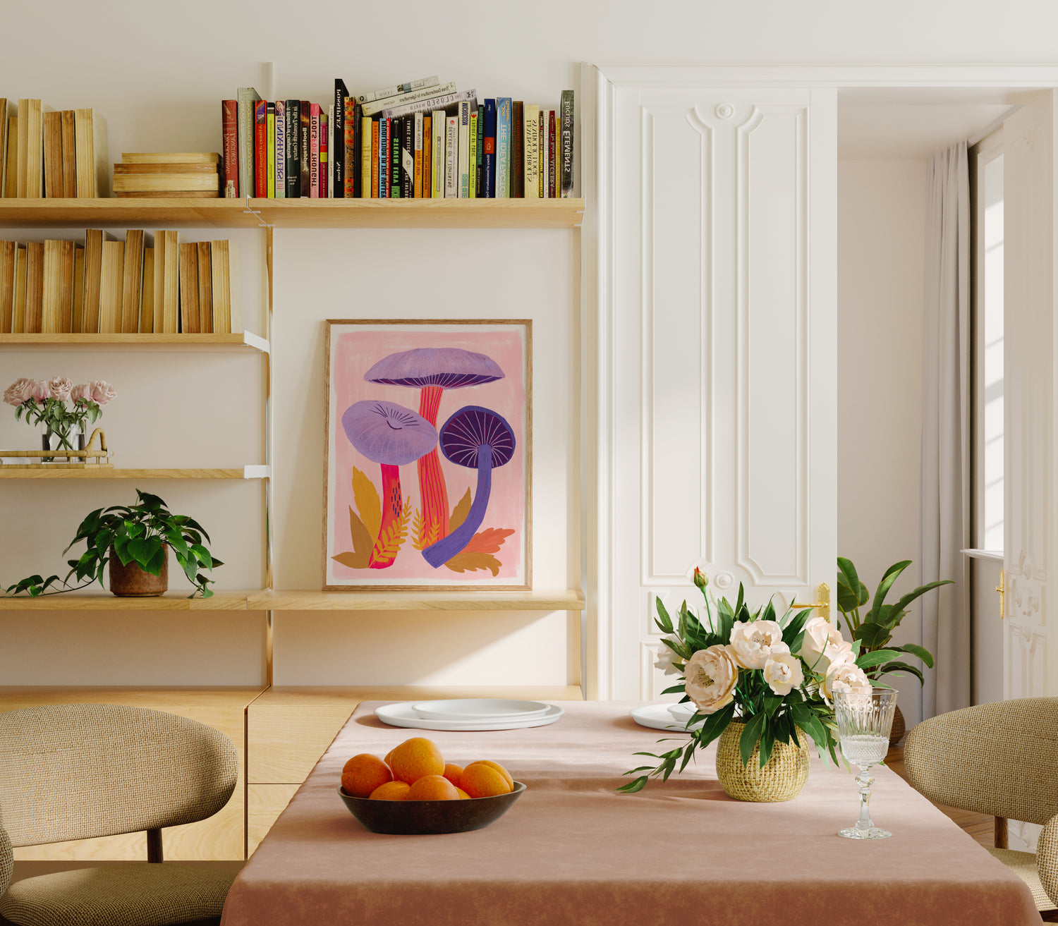 Lavender Mushrooms - Art Print