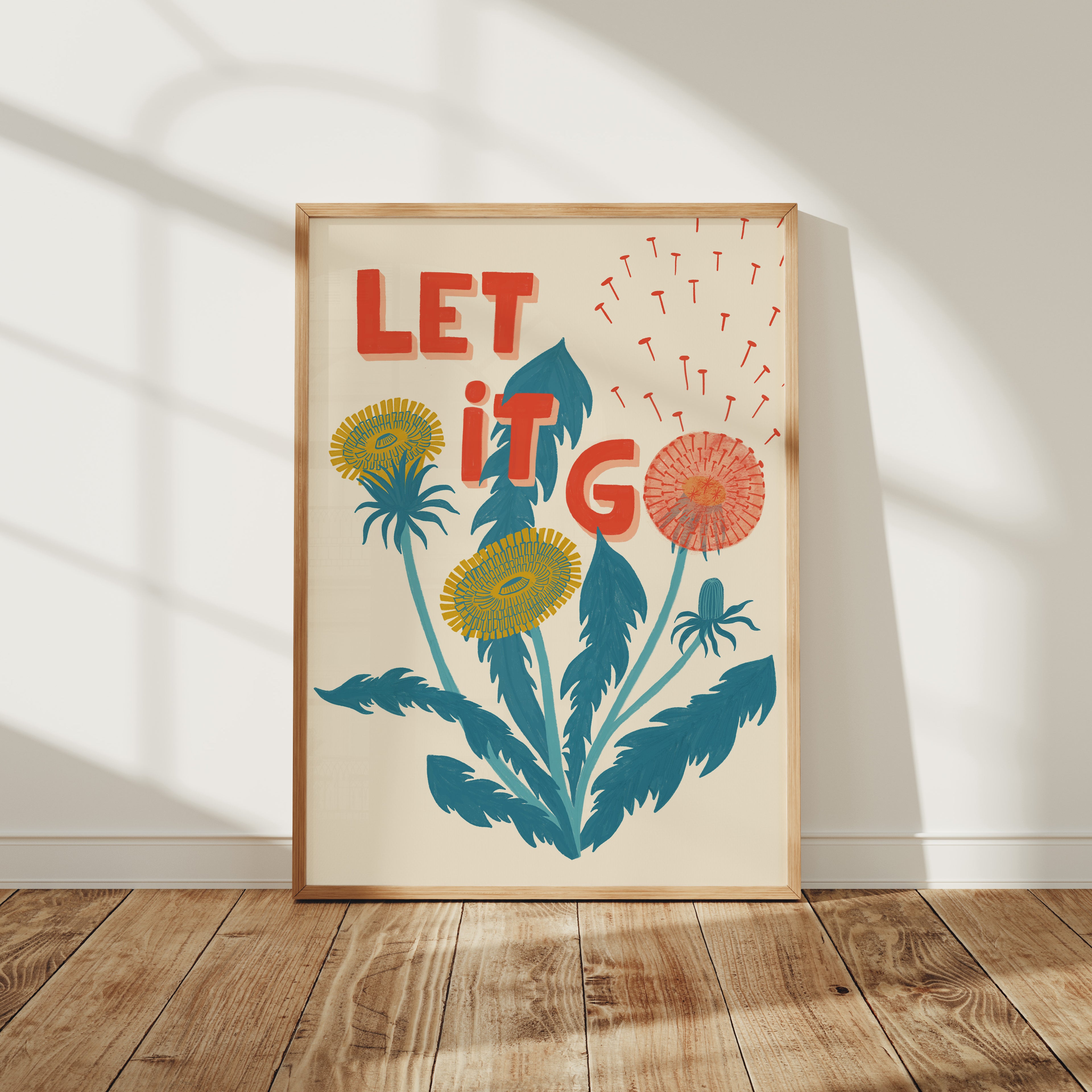 Let it Go - Dandelion Illustration - Art Print