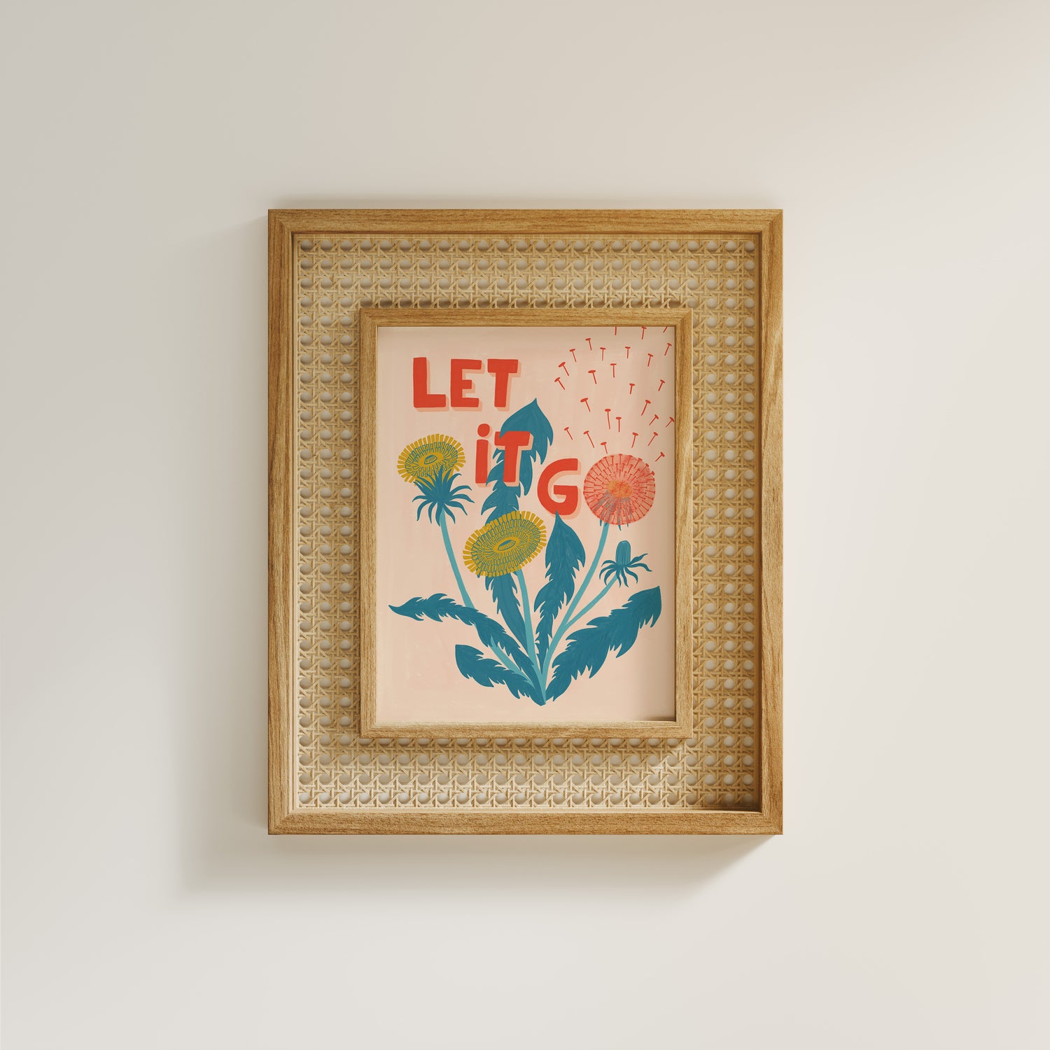 Let it Go - Dandelion Illustration - Art Print