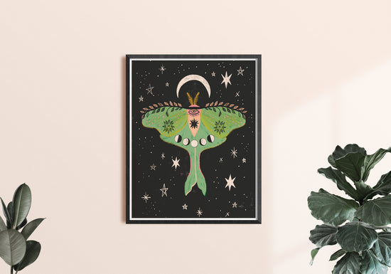 Cosmic Luna Moth - Art Print