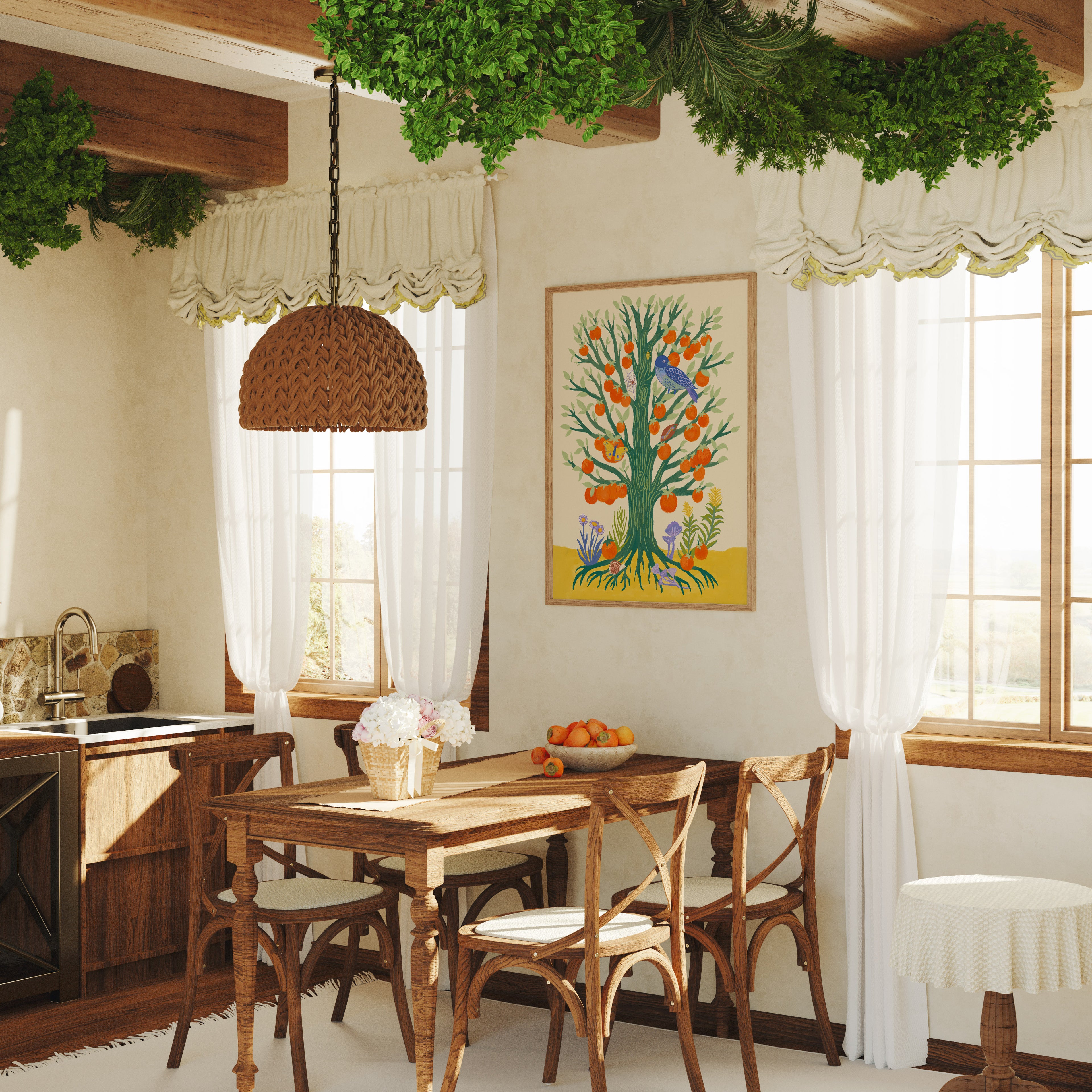 Persimmon Tree Art Print