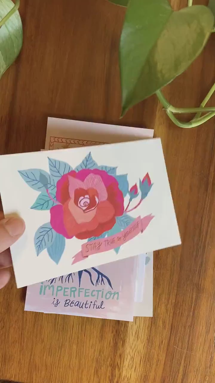 Nature Postcard Set, Folk Art Stationery, Pen Pal Cards, Botanical Mail