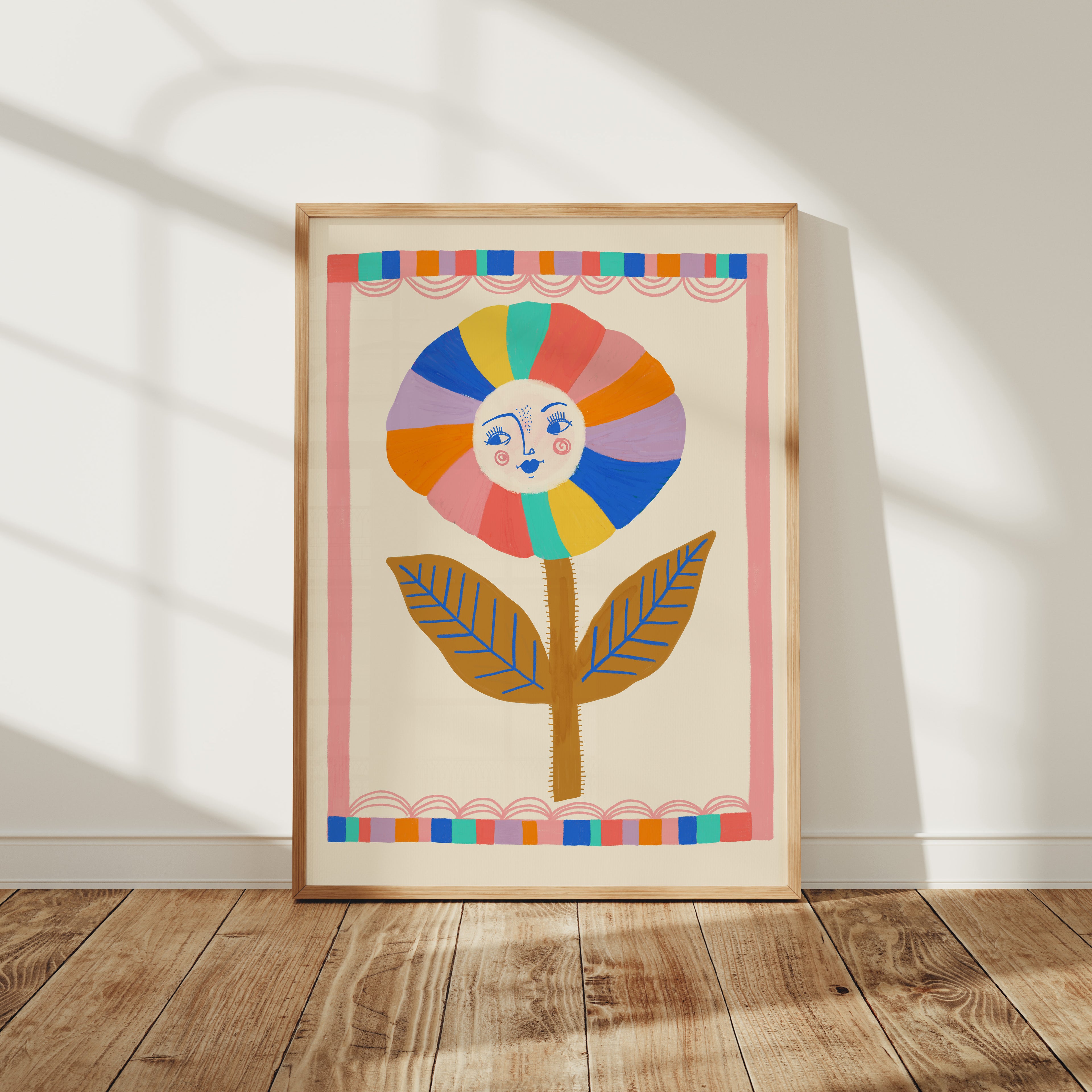 Smiley Face Flower - Art Print