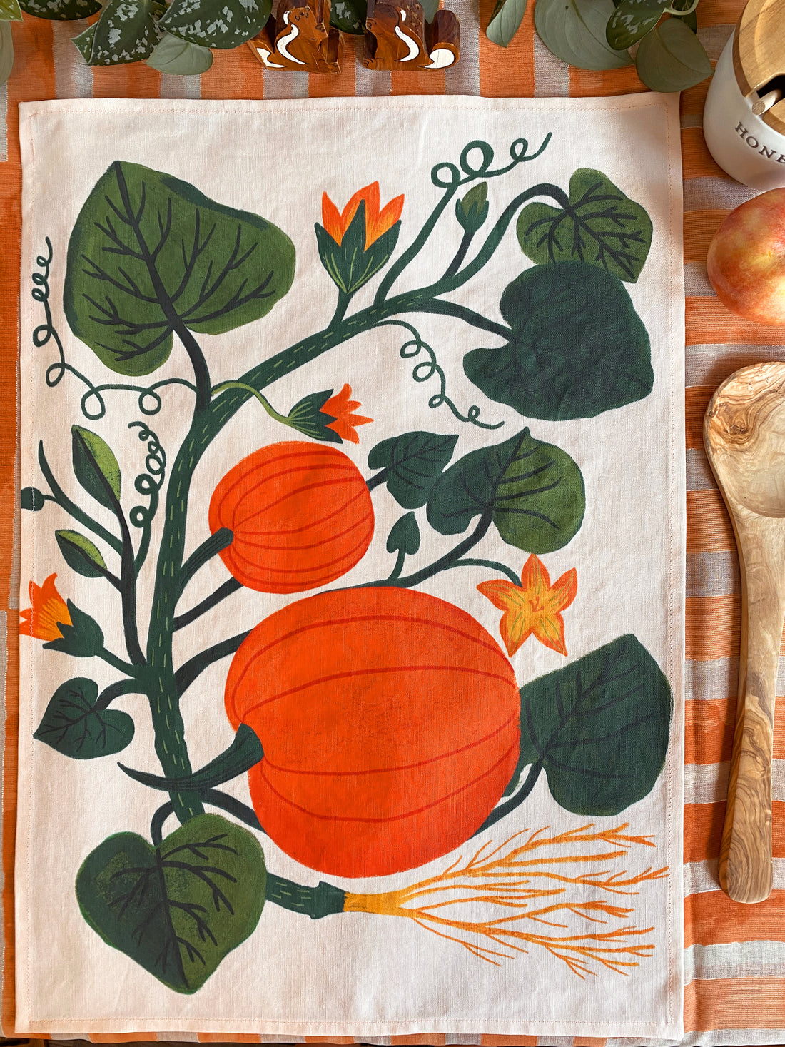 Pumpkin Garden Tea Towel