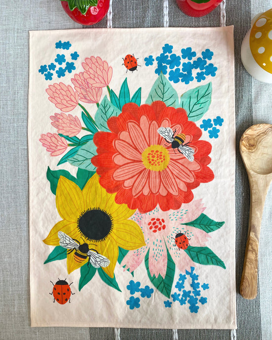 Bee Garden Tea Towel