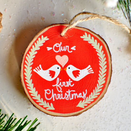 Our First Christmas Ornament - Love Birds