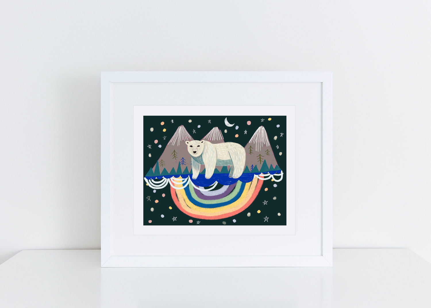 Whimsical Polar Bear - Art Print