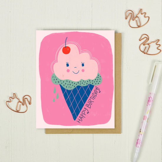 Ice Cream Cone Birthday Card
