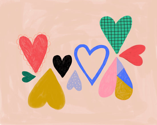 Rainbow Hearts - Notecard