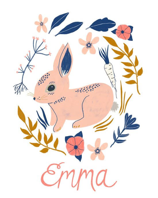 Personalized Bunny Art Print