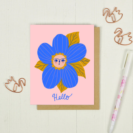 Hello Flower - Greeting Card