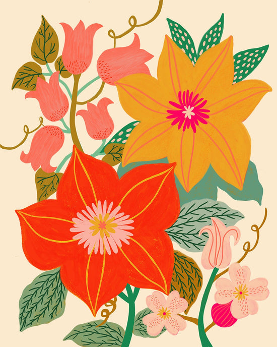 Autumn Flower Garden - Art Print