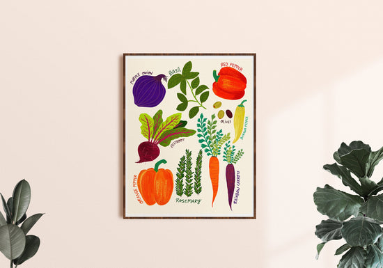 Rainbow of Veggies - Art Print