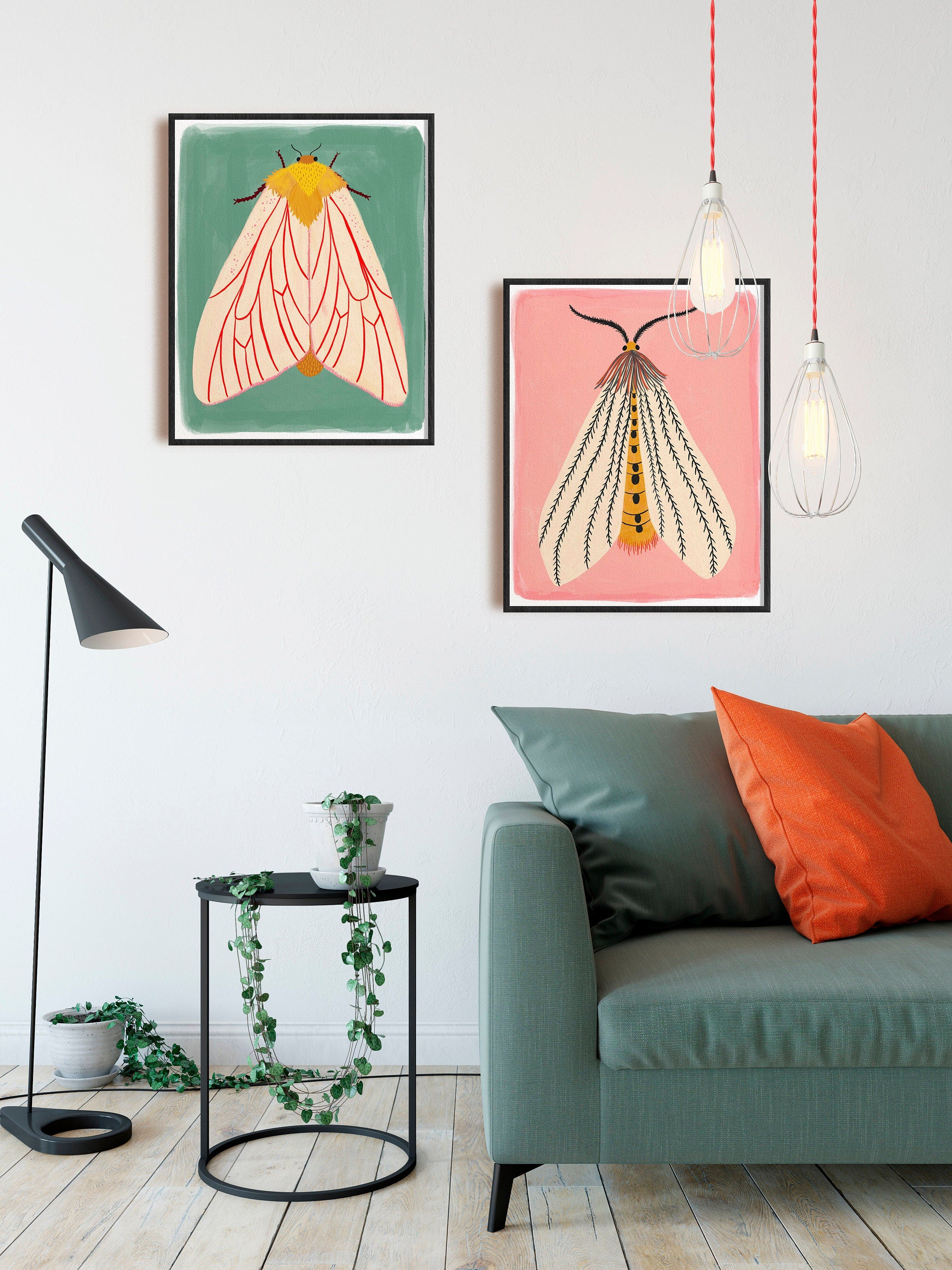 Moth Art Print Set of 2