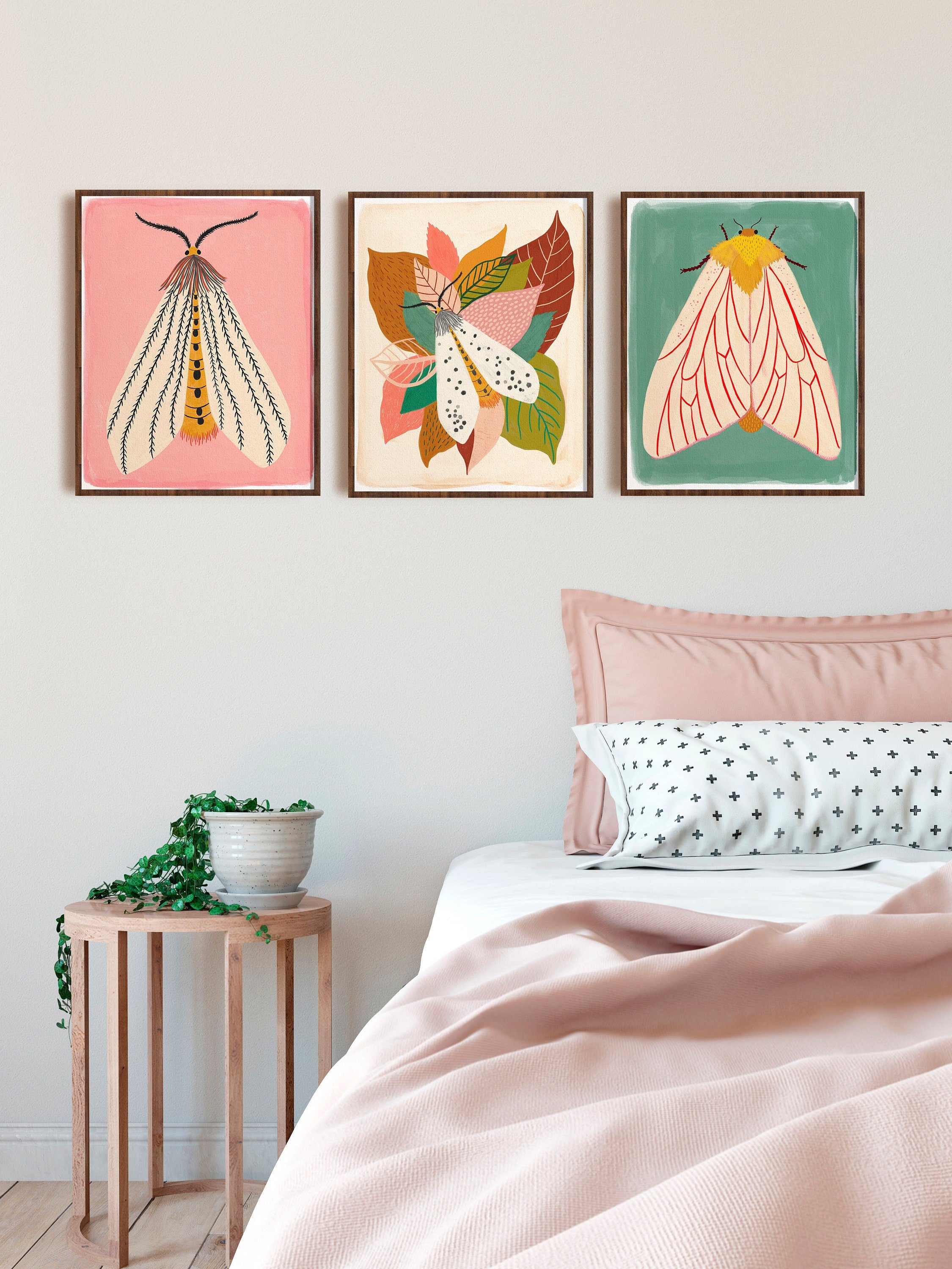 Moth Art Print Set of 3