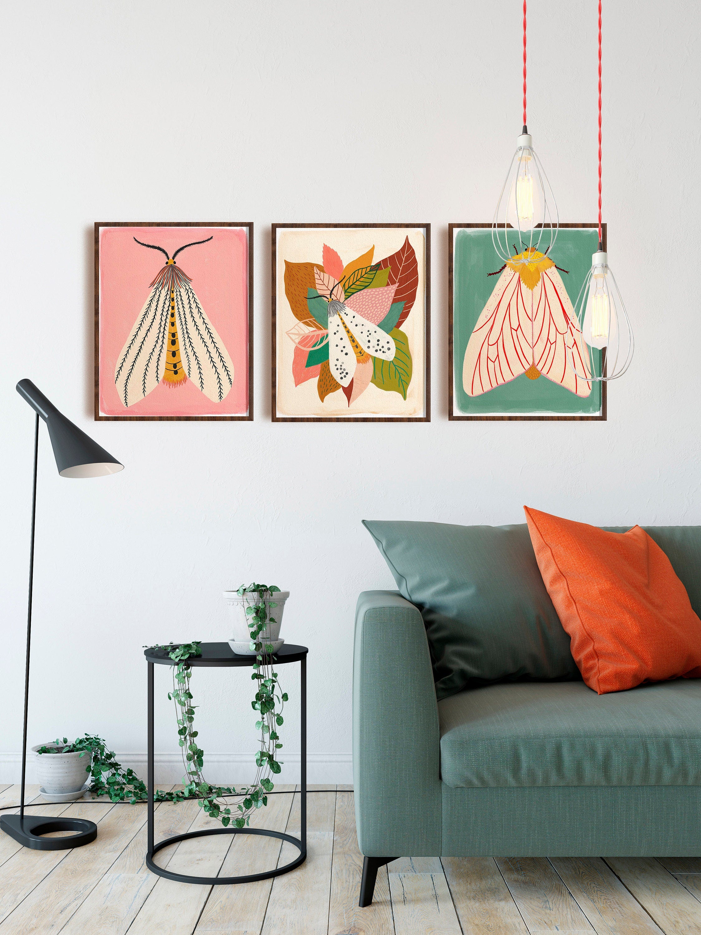 Moth Art Print Set of 3