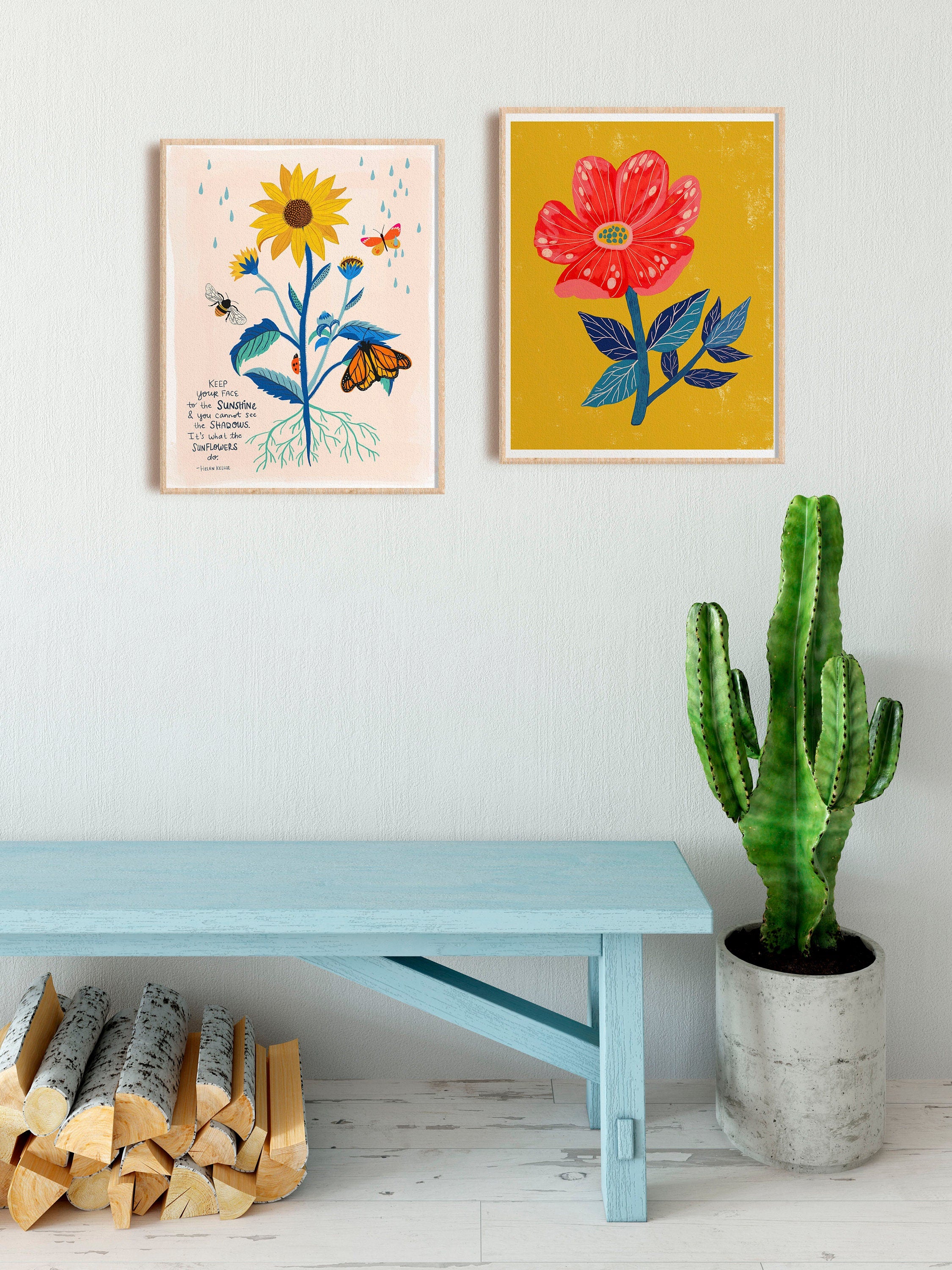 Sunflowers Quote -  Art Print