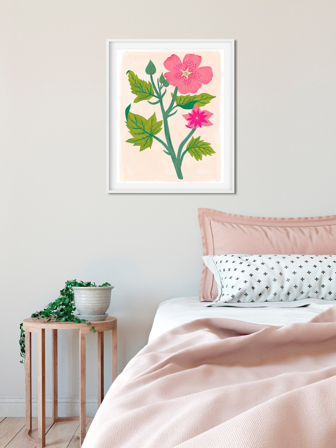 Pink Mallow Flower - Art Print