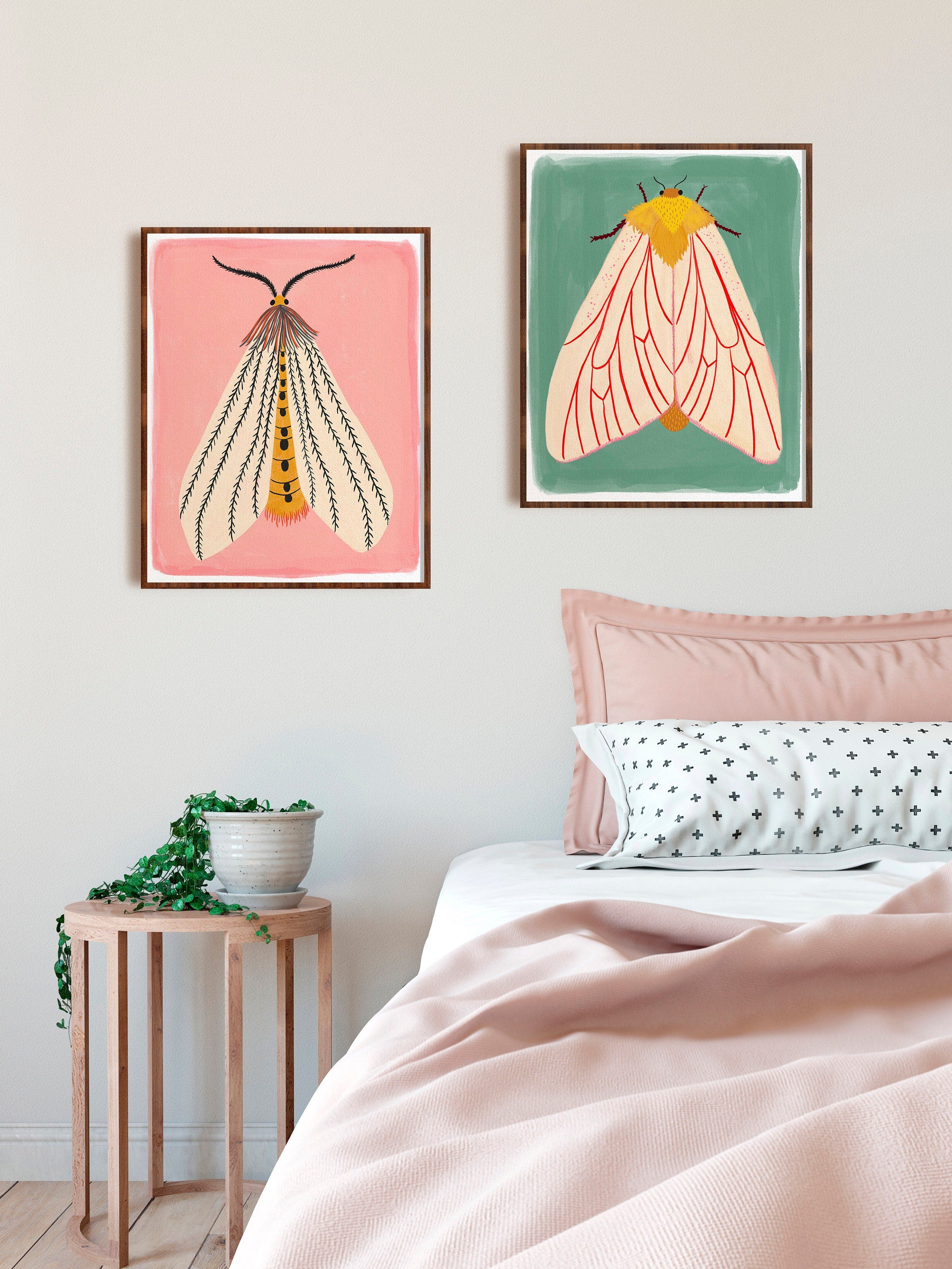 Moth Art Print Set of 2
