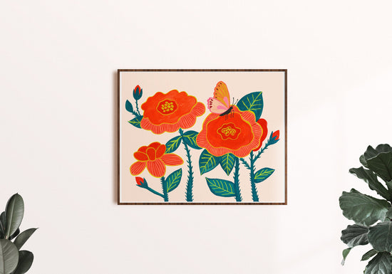 Red Rose Garden - Art Print