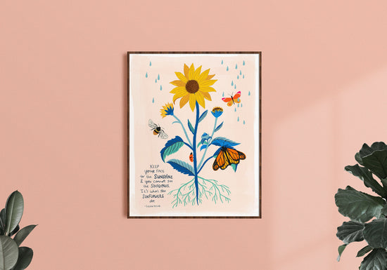 Sunflowers Quote -  Art Print