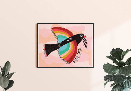 Rainbow Bird - Art Print