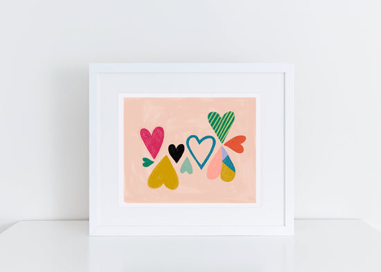Rainbow Hearts - Art Print