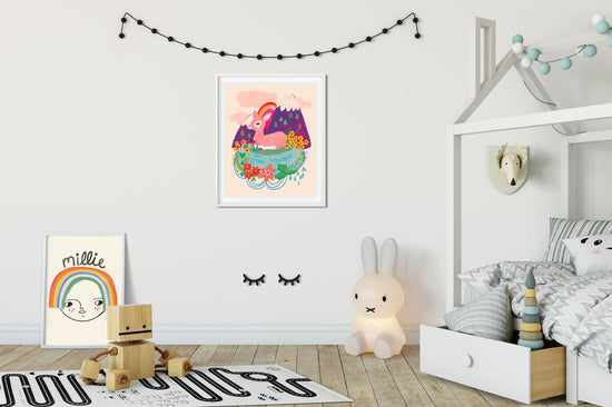 Deer on Purple Mountains - Art Print