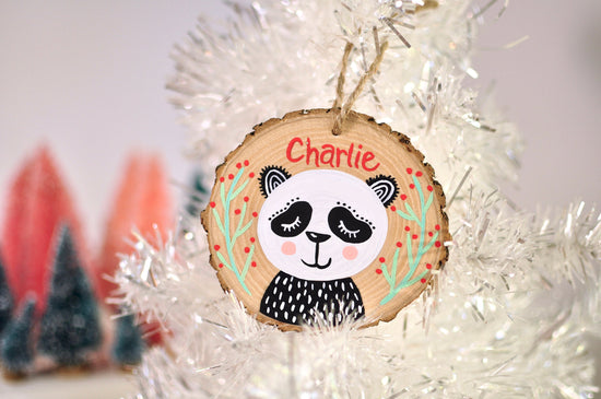 Kids Personalized Panda Ornament