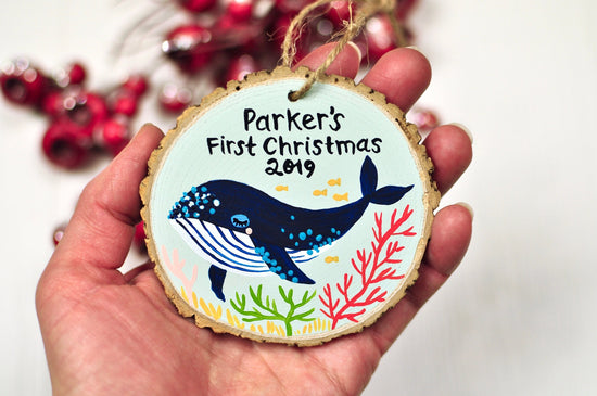 Whale First Christmas Ornament