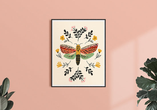 Folk Moth - Art Print