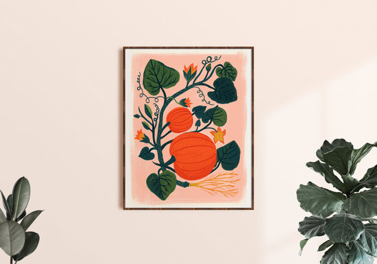 pumpkin wall art, fall decor, emily kinsella art